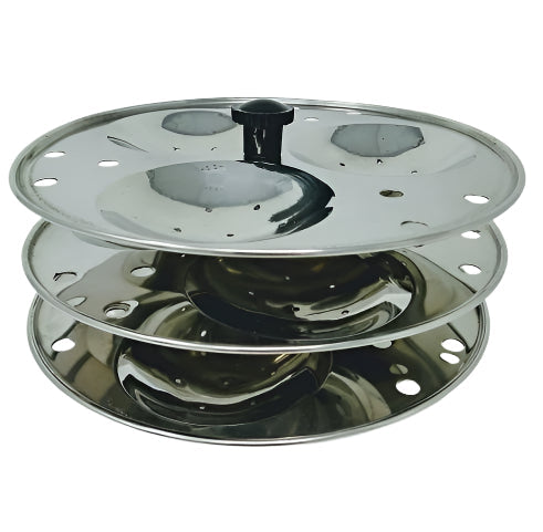 TABAKH 3-Rack Hawkins Style Idli Stand for Pressure Cooker, Makes 9 Idlys