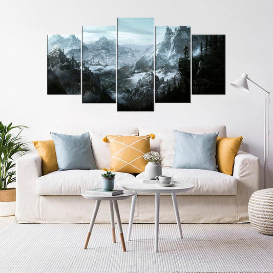 The Elder Scrolls Skyrim Game Wall Art Frame Canvas Printing Decor - BlueArtDecor