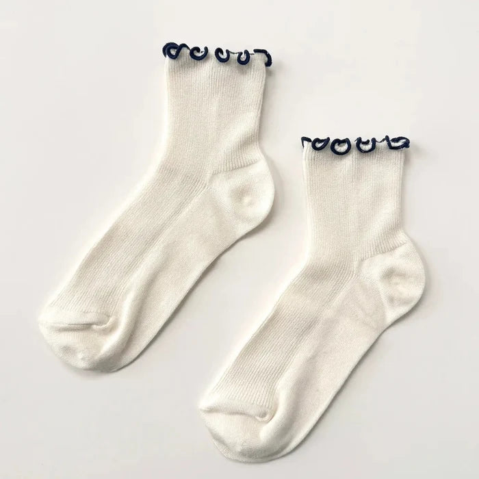 The Petite Ruffled Modal Socks