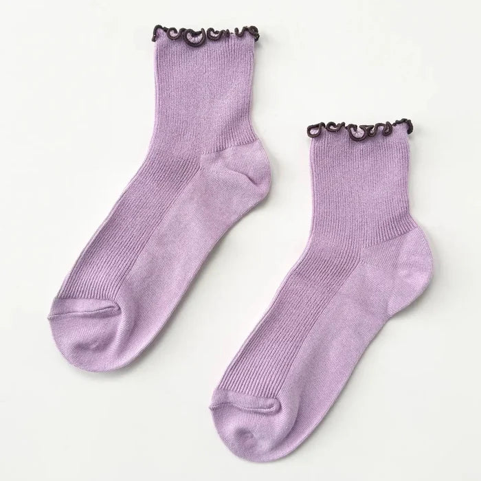 The Petite Ruffled Modal Socks