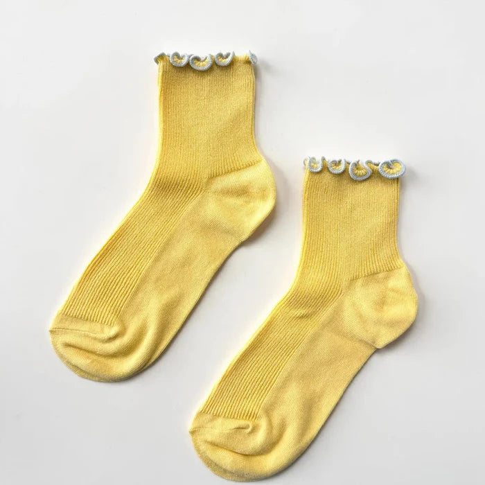 The Petite Ruffled Modal Socks
