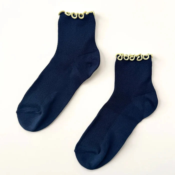 The Petite Ruffled Modal Socks