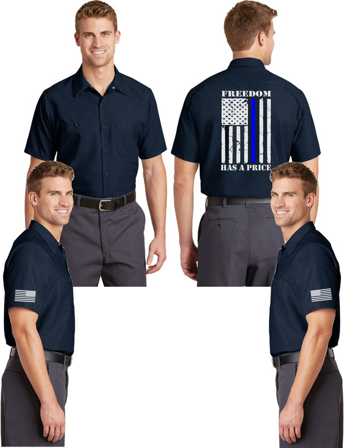Thin Blue Line Reflective Mechanic Shirt
