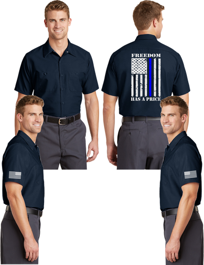 Thin Blue Line Reflective Mechanic Shirt