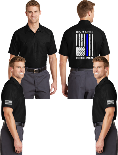 Thin Blue Line Reflective Mechanic Shirt