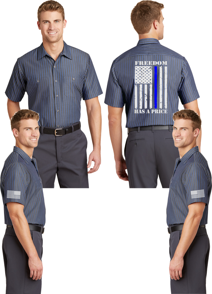 Thin Blue Line Reflective Mechanic Shirt