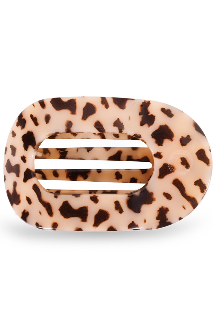 Tortoise Round Flat Hair Clip, Medium