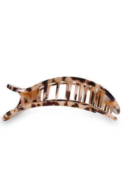 Tortoise Round Flat Hair Clip, Medium