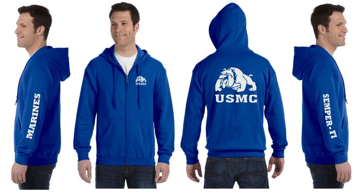 USMC Devil Dog Reflective Hoodie - Zippered