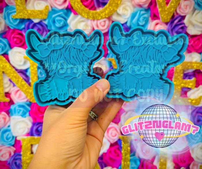 ***VENT CLIPS*** Highland Cow w/ Bows Silicone Mold