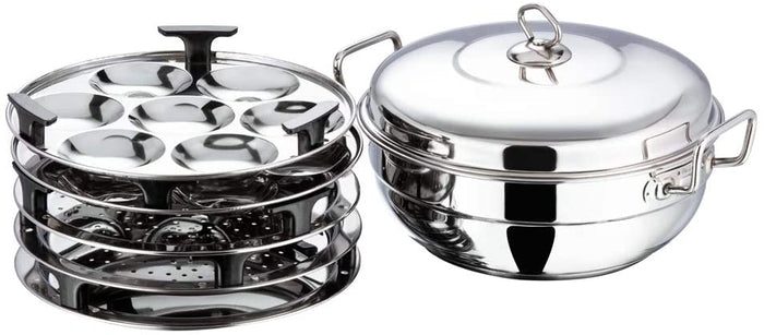Vinod Stainless Steel Multi Kadai, Idli Cooker, Dhokla Maker, Induction Friendly (Sandwich Bottom)
