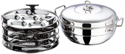 Vinod Stainless Steel Multi Kadai, Idli Cooker, Dhokla Maker, Induction Friendly (Sandwich Bottom)