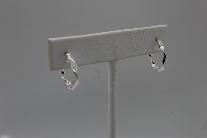 Wavy Sterling Silver Hoop Earrings