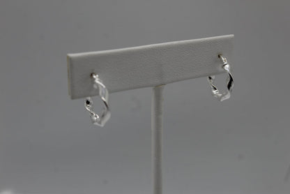 Wavy Sterling Silver Hoop Earrings