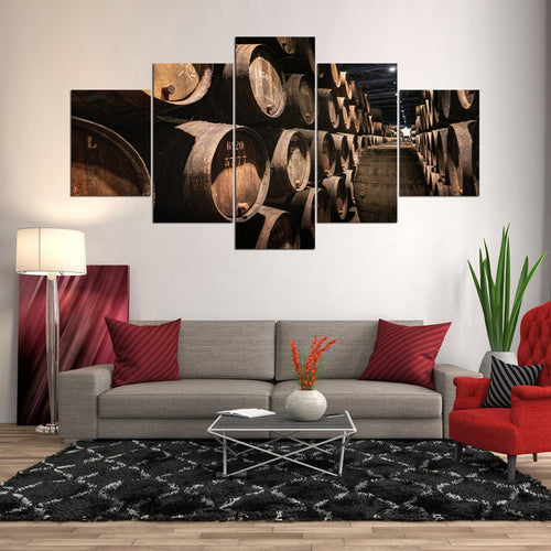 Whiskey Barrels Wall Art Canvas Printing Decor - BlueArtDecor