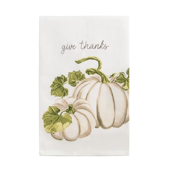 White Pumpkin Printed Towel